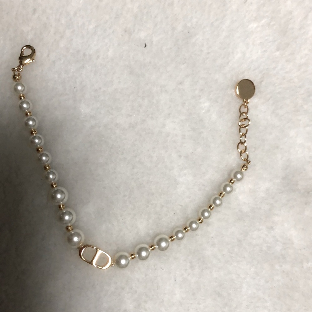 Authentic Dior Christian CD Logo Gold tone bracelet